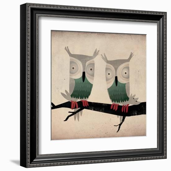 Tan Owls Square-Ryan Fowler-Framed Art Print