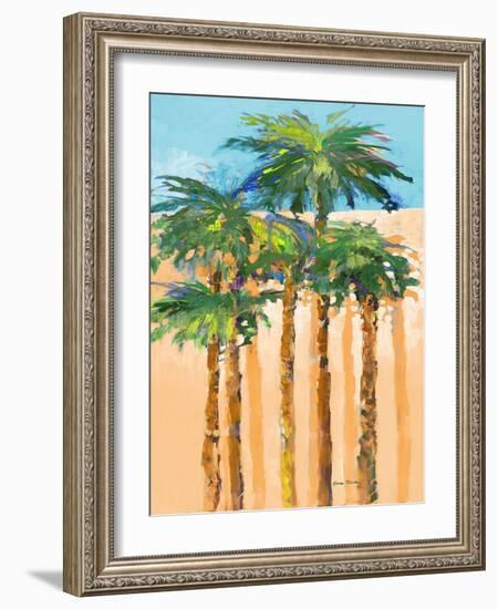 Tan Shadow Palms I-Jane Slivka-Framed Art Print