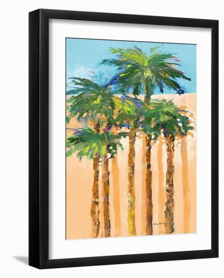 Tan Shadow Palms I-Jane Slivka-Framed Art Print