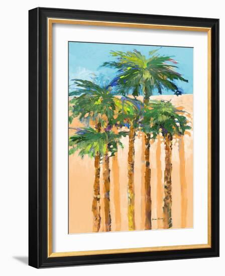 Tan Shadow Palms I-Jane Slivka-Framed Art Print