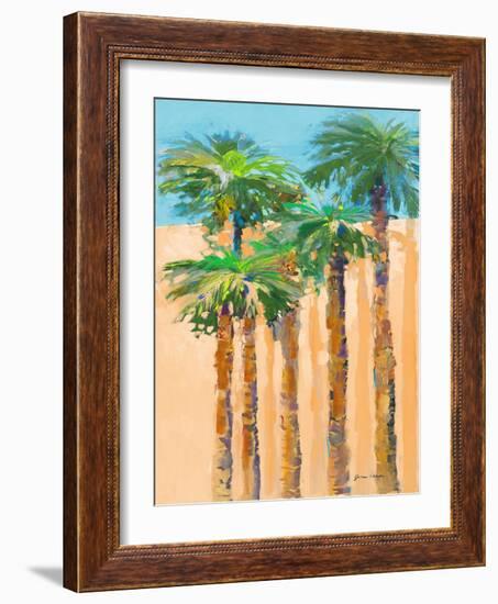 Tan Shadow Palms II-Jane Slivka-Framed Art Print