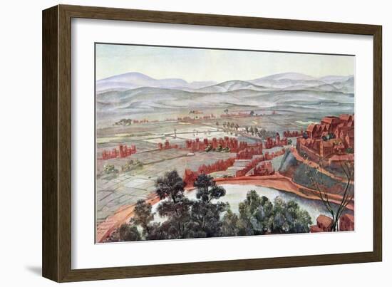 Tananarive, Vue Du Palais De La Reine, from Dessins Et Peintures D'afrique, Executes Au Cours De L'-Alexander Yakovlev-Framed Giclee Print