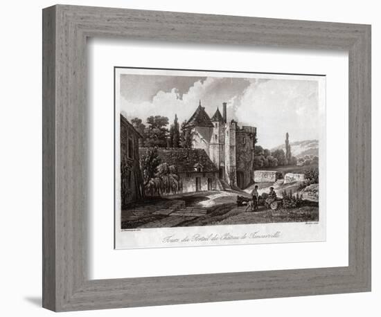 Tancarville Castle. (Engraving, Ca. 1840)-French School-Framed Giclee Print