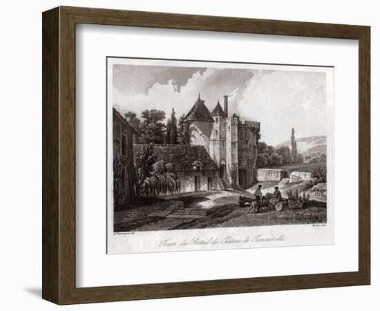 Tancarville Castle. (Engraving, Ca. 1840)-French School-Framed Giclee Print