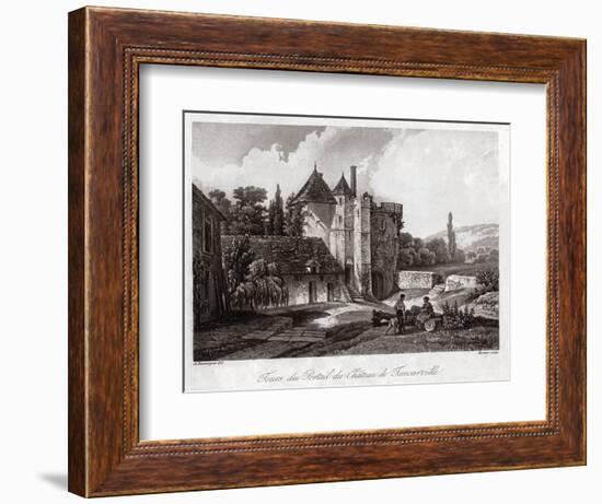 Tancarville Castle. (Engraving, Ca. 1840)-French School-Framed Giclee Print