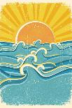 Nature Seascape Poster Background with Sunlight.Vector Color Illustration-Tancha-Art Print