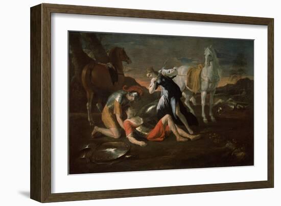 Tancred and Erminia, 1631 (Oil on Canvas)-Nicolas Poussin-Framed Giclee Print