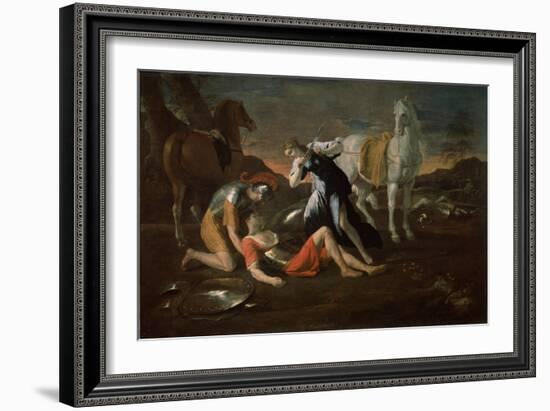 Tancred and Erminia, 1631 (Oil on Canvas)-Nicolas Poussin-Framed Giclee Print