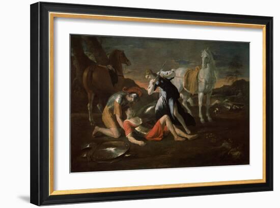 Tancred and Erminia, 1631 (Oil on Canvas)-Nicolas Poussin-Framed Giclee Print