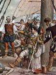 Christopher Columbus Arriving in the New World-Tancredi Scarpelli-Giclee Print