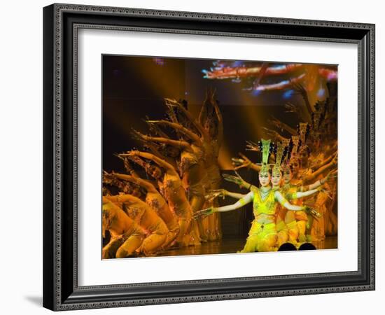 Tang Dynasty Dance and Music Show at the Sunshine Grand Theatre, Xian City, Shaanxi Province, China-Christian Kober-Framed Photographic Print