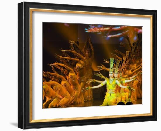 Tang Dynasty Dance and Music Show at the Sunshine Grand Theatre, Xian City, Shaanxi Province, China-Christian Kober-Framed Photographic Print