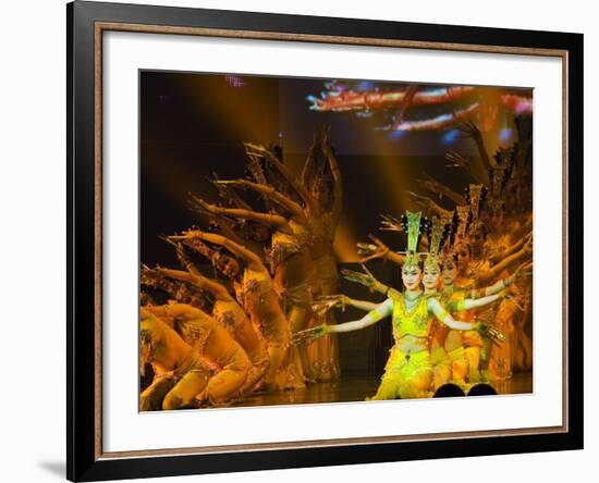 Tang Dynasty Dance and Music Show at the Sunshine Grand Theatre, Xian City, Shaanxi Province, China-Christian Kober-Framed Photographic Print