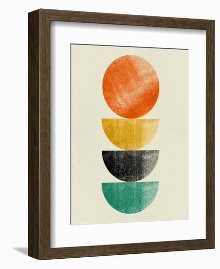 Tangerine Circle and Half Moons-Eline Isaksen-Framed Art Print