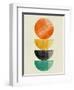 Tangerine Circle and Half Moons-Eline Isaksen-Framed Art Print