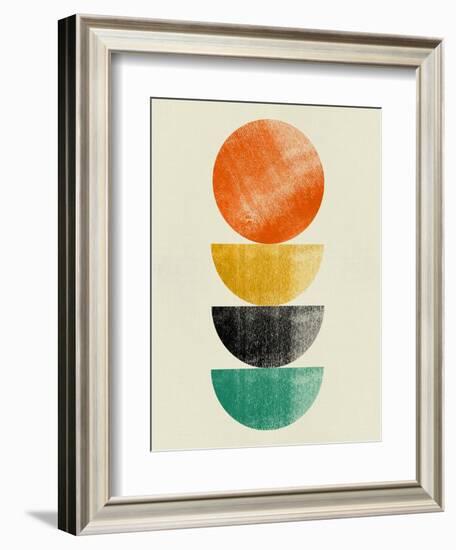 Tangerine Circle and Half Moons-Eline Isaksen-Framed Art Print