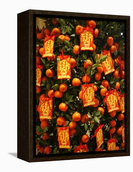 Tangerine Good Luck Symbols, Chinese New Year Decoration, Macao, China, Asia-null-Framed Premier Image Canvas