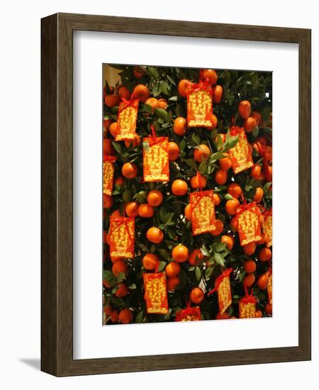 Tangerine Good Luck Symbols, Chinese New Year Decoration, Macao, China, Asia-null-Framed Premium Photographic Print