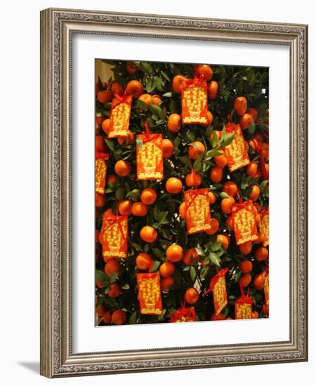 Tangerine Good Luck Symbols, Chinese New Year Decoration, Macao, China, Asia-null-Framed Photographic Print