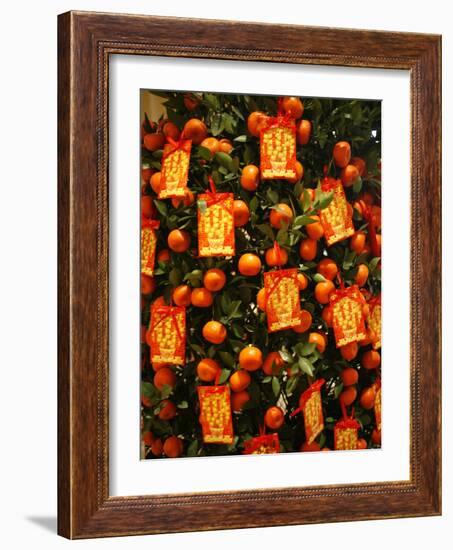 Tangerine Good Luck Symbols, Chinese New Year Decoration, Macao, China, Asia-null-Framed Photographic Print