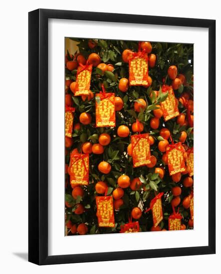 Tangerine Good Luck Symbols, Chinese New Year Decoration, Macao, China, Asia-null-Framed Photographic Print