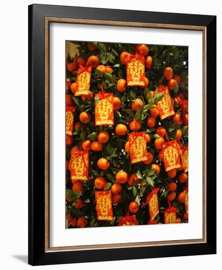 Tangerine Good Luck Symbols, Chinese New Year Decoration, Macao, China, Asia-null-Framed Photographic Print