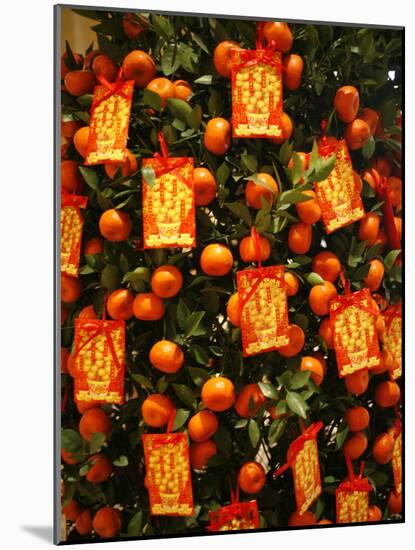 Tangerine Good Luck Symbols, Chinese New Year Decoration, Macao, China, Asia-null-Mounted Photographic Print