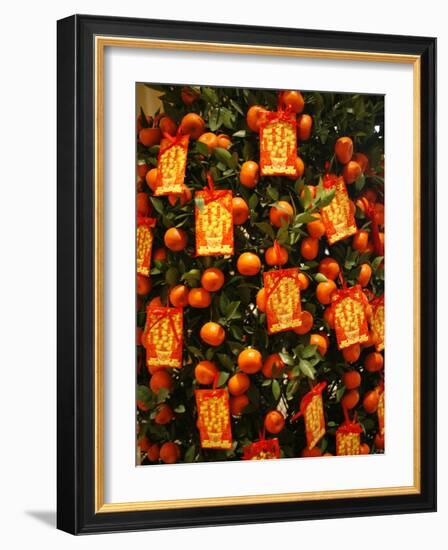 Tangerine Good Luck Symbols, Chinese New Year Decoration, Macao, China, Asia-null-Framed Photographic Print