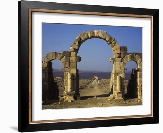 Tangier Gate, Volubilis, UNESCO World Heritage Site, Morocco, North Africa, Africa-Simanor Eitan-Framed Photographic Print