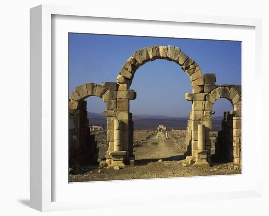 Tangier Gate, Volubilis, UNESCO World Heritage Site, Morocco, North Africa, Africa-Simanor Eitan-Framed Photographic Print