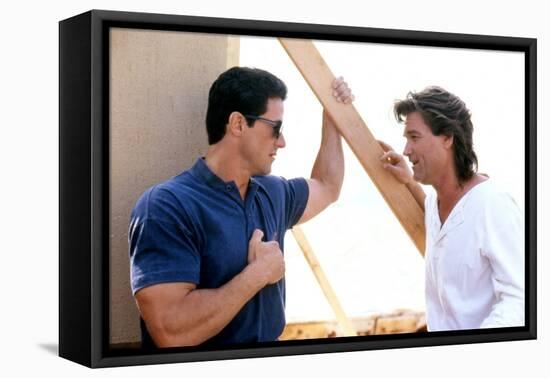 TANGO & CASH, 1989 directed by ANDREY KONCHALOVSKIY Sylvester Stallone and Kurt Russell (photo)-null-Framed Stretched Canvas