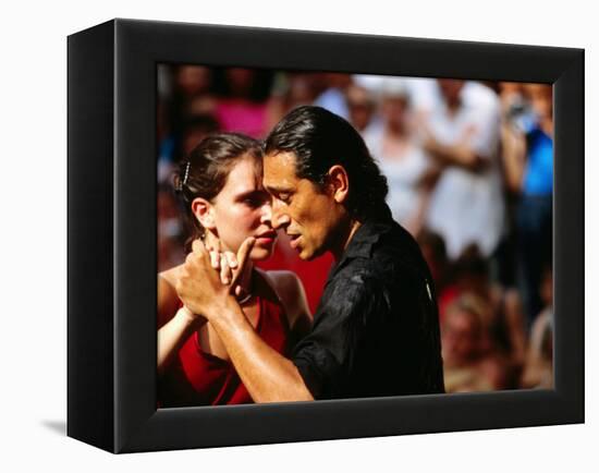 Tango Dancers at Sunday Market in Plaza Dorrego, Buenos Aires, Argentina-Michael Taylor-Framed Premier Image Canvas