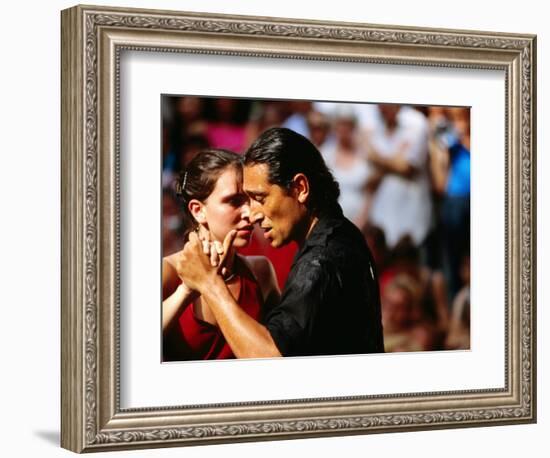 Tango Dancers at Sunday Market in Plaza Dorrego, Buenos Aires, Argentina-Michael Taylor-Framed Photographic Print