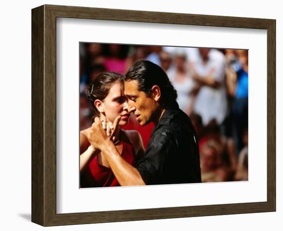 Tango Dancers at Sunday Market in Plaza Dorrego, Buenos Aires, Argentina-Michael Taylor-Framed Photographic Print
