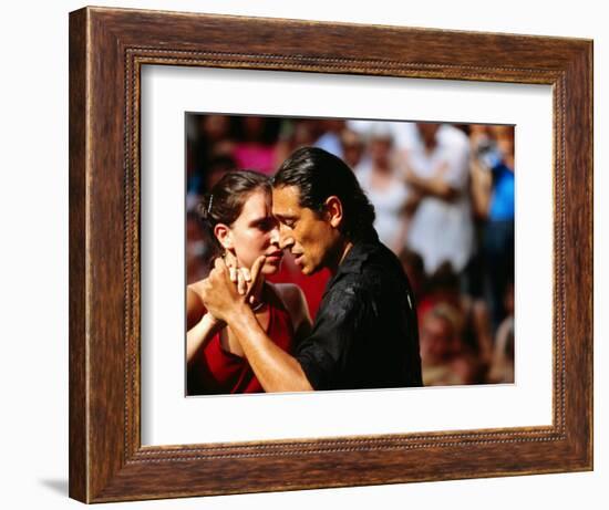 Tango Dancers at Sunday Market in Plaza Dorrego, Buenos Aires, Argentina-Michael Taylor-Framed Photographic Print