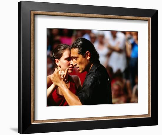 Tango Dancers at Sunday Market in Plaza Dorrego, Buenos Aires, Argentina-Michael Taylor-Framed Photographic Print