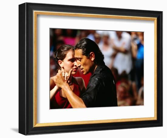 Tango Dancers at Sunday Market in Plaza Dorrego, Buenos Aires, Argentina-Michael Taylor-Framed Photographic Print