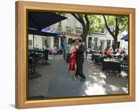 Tango Dancers Dancing for Tips at a Sidewalk Cafe-null-Framed Premier Image Canvas