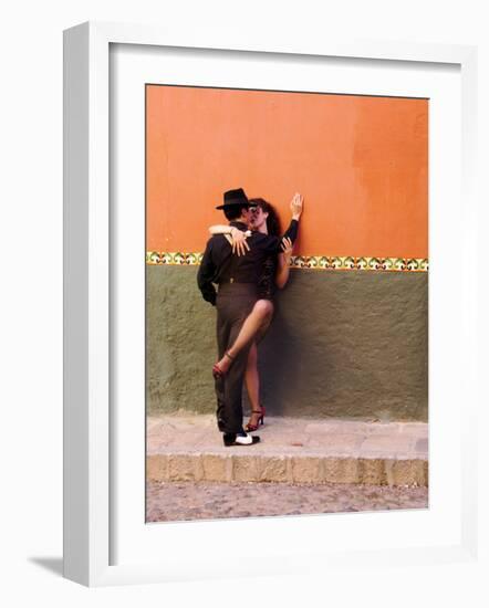 Tango Dancers in Streets of San Miguel De Allende, Mexico-Nancy Rotenberg-Framed Photographic Print