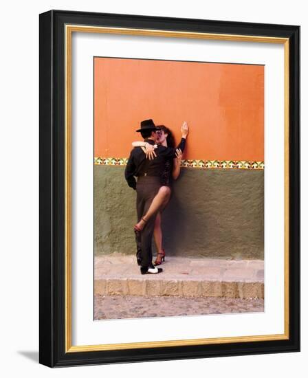 Tango Dancers in Streets of San Miguel De Allende, Mexico-Nancy Rotenberg-Framed Photographic Print