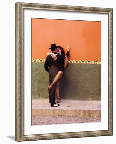 Tango Dancers in Streets of San Miguel De Allende, Mexico-Nancy Rotenberg-Framed Photographic Print