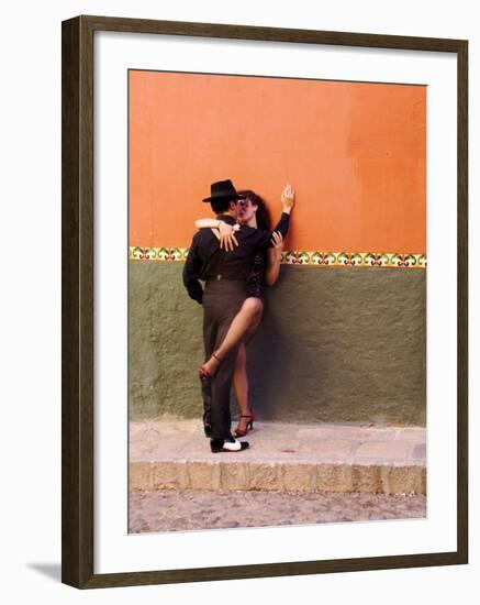 Tango Dancers in Streets of San Miguel De Allende, Mexico-Nancy Rotenberg-Framed Photographic Print