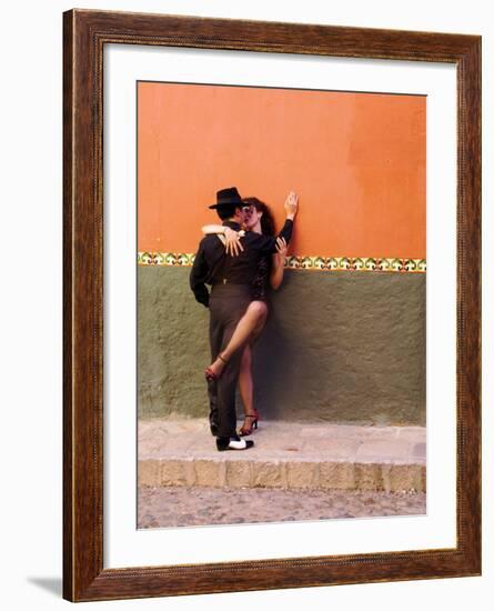 Tango Dancers in Streets of San Miguel De Allende, Mexico-Nancy Rotenberg-Framed Photographic Print