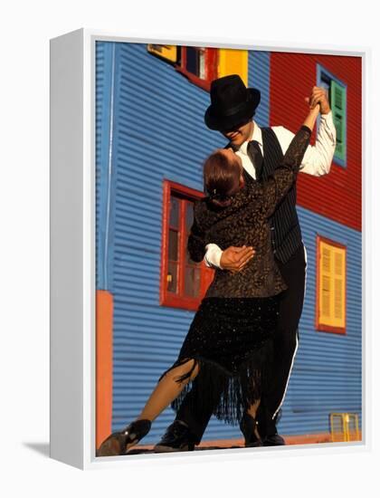 Tango Dancers on Calle Caminito, La Boca District, Buenos Aires, Argentina-Sergio Pitamitz-Framed Premier Image Canvas