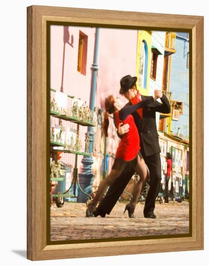 Tango Dancers on Caminito Avenue, La Boca District, Buenos Aires, Argentina-Stuart Westmoreland-Framed Premier Image Canvas