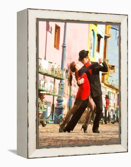 Tango Dancers on Caminito Avenue, La Boca District, Buenos Aires, Argentina-Stuart Westmoreland-Framed Premier Image Canvas