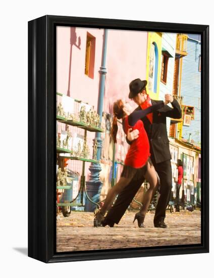 Tango Dancers on Caminito Avenue, La Boca District, Buenos Aires, Argentina-Stuart Westmoreland-Framed Premier Image Canvas