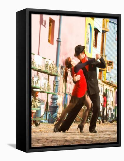 Tango Dancers on Caminito Avenue, La Boca District, Buenos Aires, Argentina-Stuart Westmoreland-Framed Premier Image Canvas