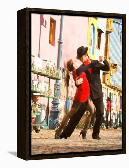 Tango Dancers on Caminito Avenue, La Boca District, Buenos Aires, Argentina-Stuart Westmoreland-Framed Premier Image Canvas