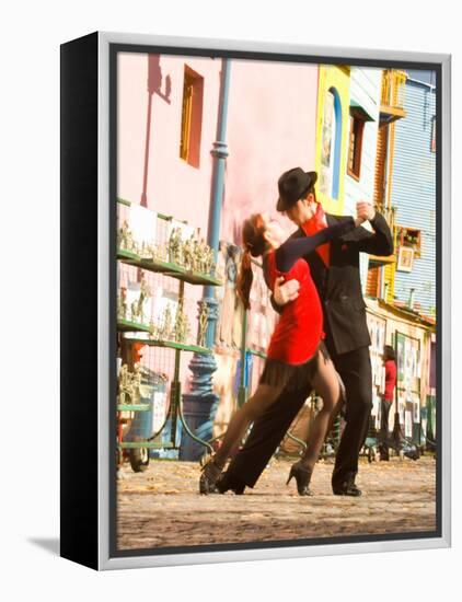Tango Dancers on Caminito Avenue, La Boca District, Buenos Aires, Argentina-Stuart Westmoreland-Framed Premier Image Canvas